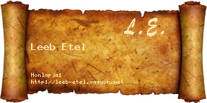 Leeb Etel névjegykártya